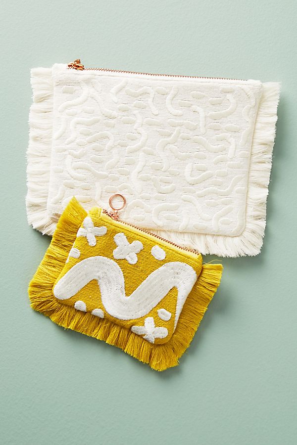 Slide View: 5: Fringed Silk Pouch