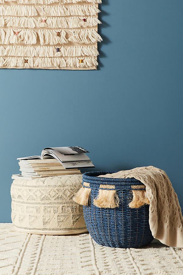 Slide View: 1: Abaca Fringe Basket
