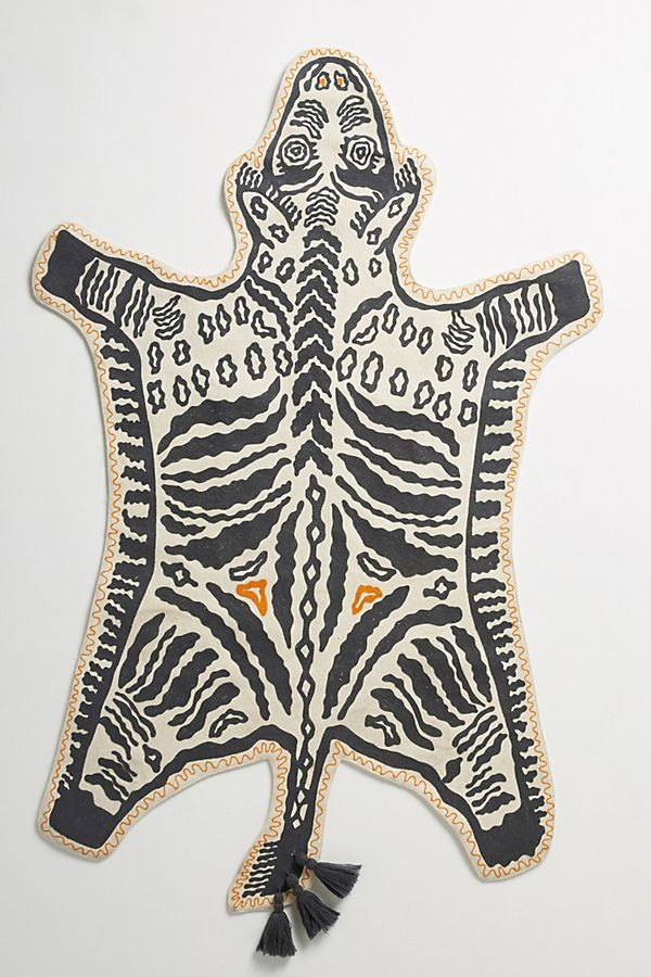 Slide View: 1: Hand-Embroidered Safari Rug