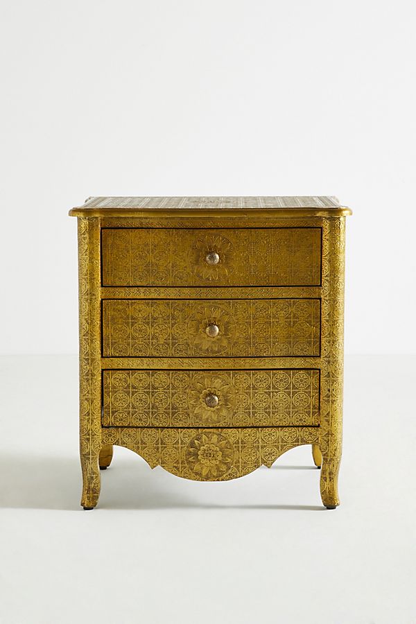 Slide View: 1: Hand-Embossed Nightstand