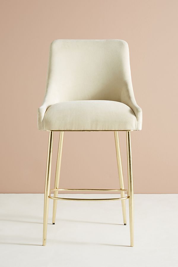 Slide View: 1: Velvet Elowen Bar Stool