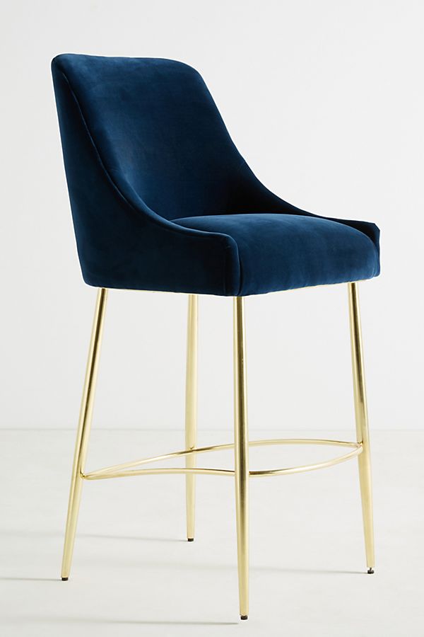 Slide View: 1: Velvet Elowen Bar Stool