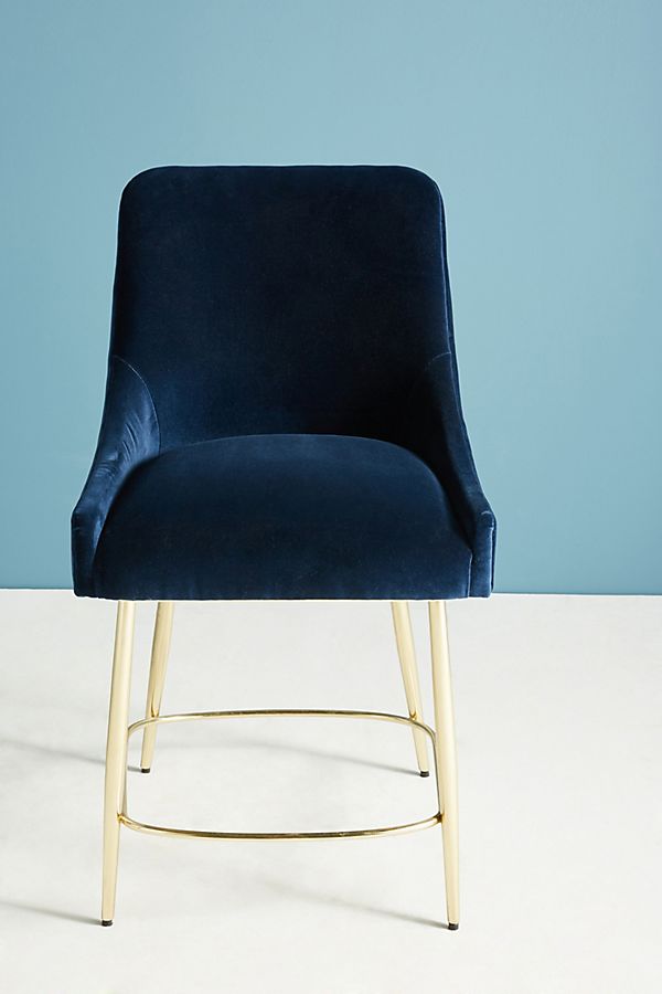 Slide View: 1: Velvet Elowen Counter Stool