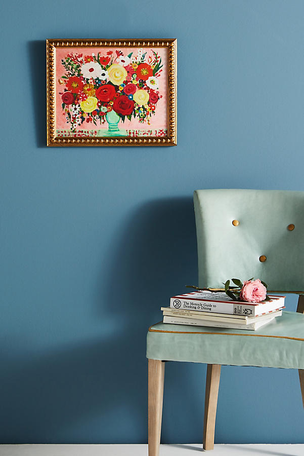 Slide View: 1: Roses In A Green Vase Wall Art