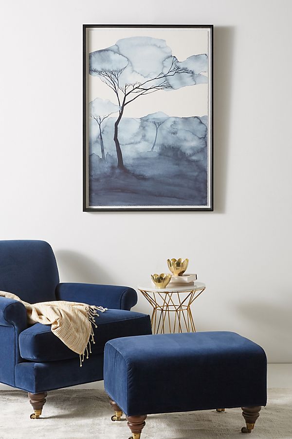 Slide View: 1: Indigo Landscape Wall Art