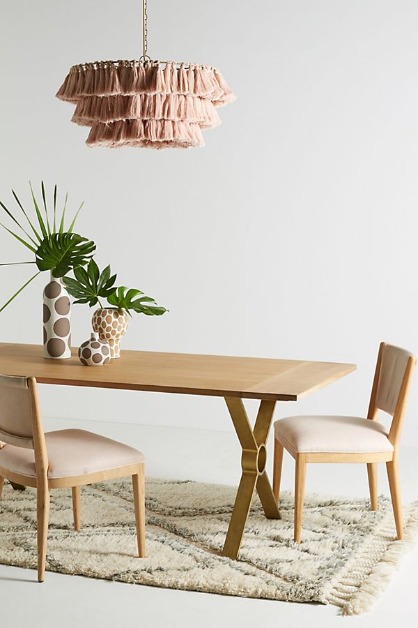 Slide View: 1: Brass Inlay Dining Table