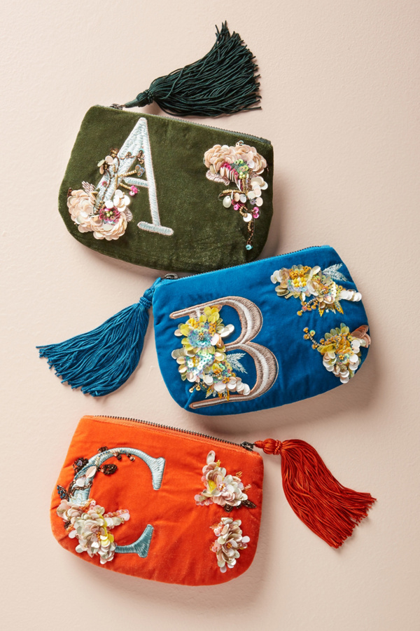 Flowering Monogram Pouch