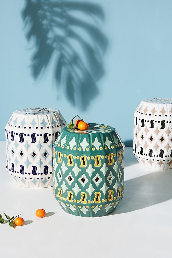 Slide View: 3: Solomon Ceramic Indoor/Outdoor Side Table