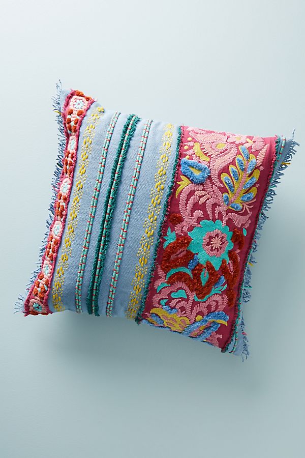 Slide View: 1: Embroidered Edith Pillow