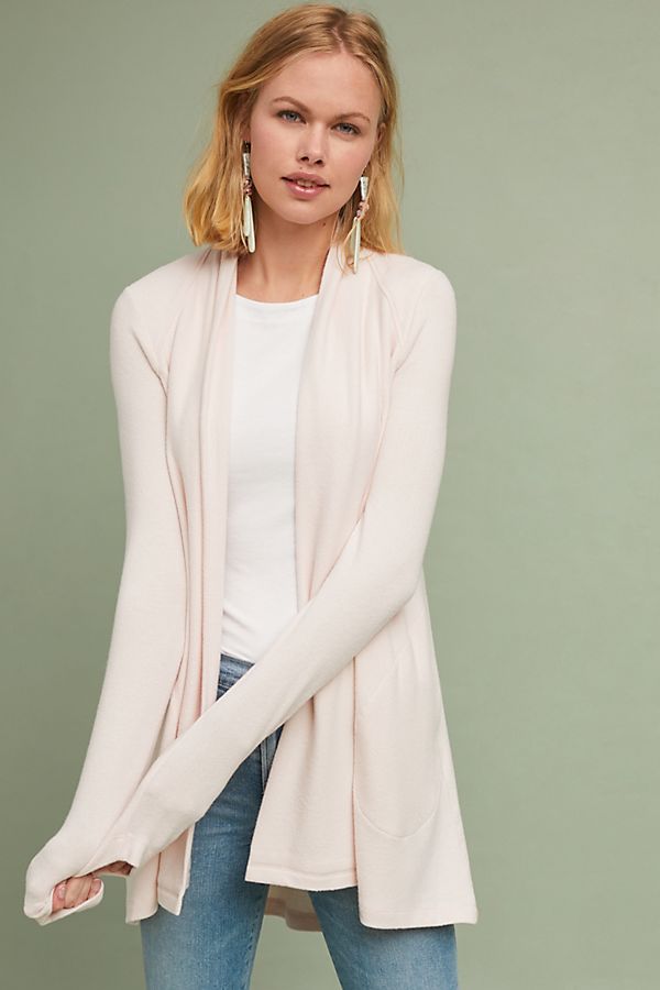 Slide View: 1: Brushed Fleece Cardigan