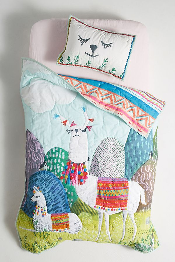 Slide View: 2: Jane Newland Little Llama Kids Quilt