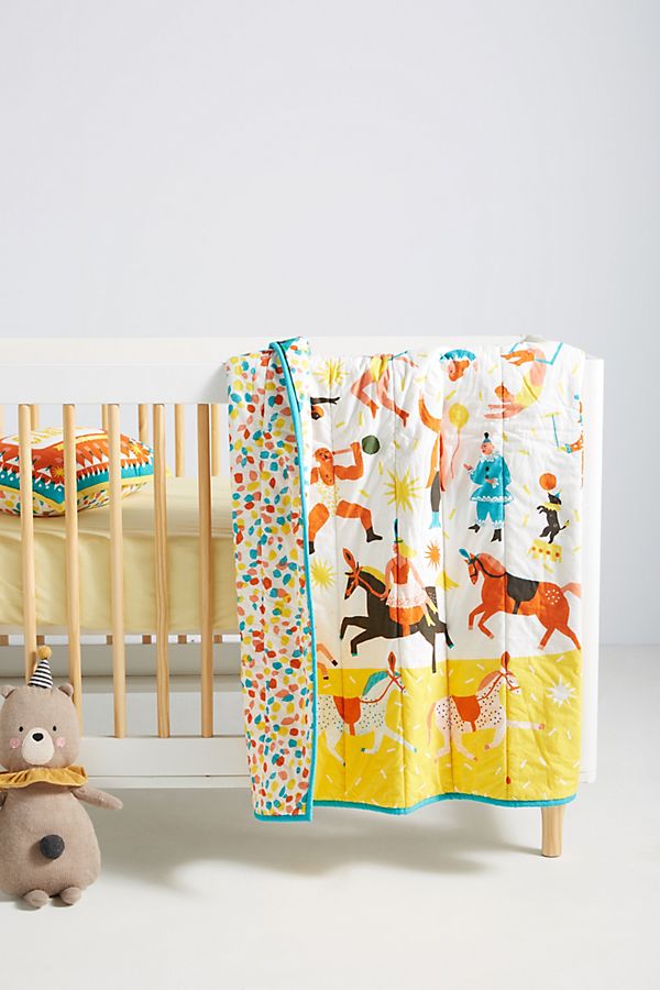 Slide View: 1: The Printed Peanut Circus Toddler Quilt