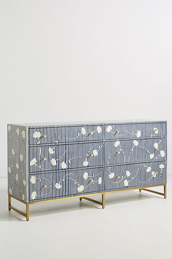 Slide View: 1: Ada Inlay Six-Drawer Dresser