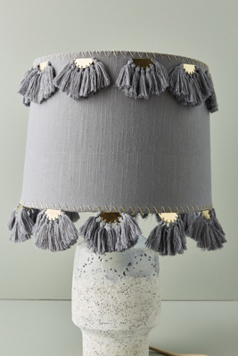 Anthropologie Half Moon Tasseled Lamp Shade By In Grey Size L Modesens