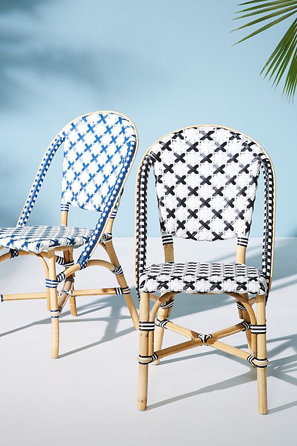 Slide View: 6: Woven Bistro Indoor/Outdoor Dining Chair