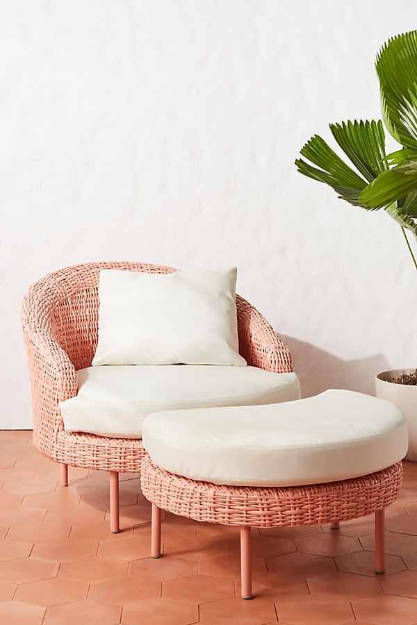 Slide View: 1: Lilith Indoor/Outdoor Chair & Ottoman