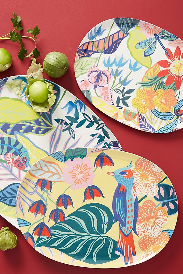Slide View: 2: Tropical Melamine Platter