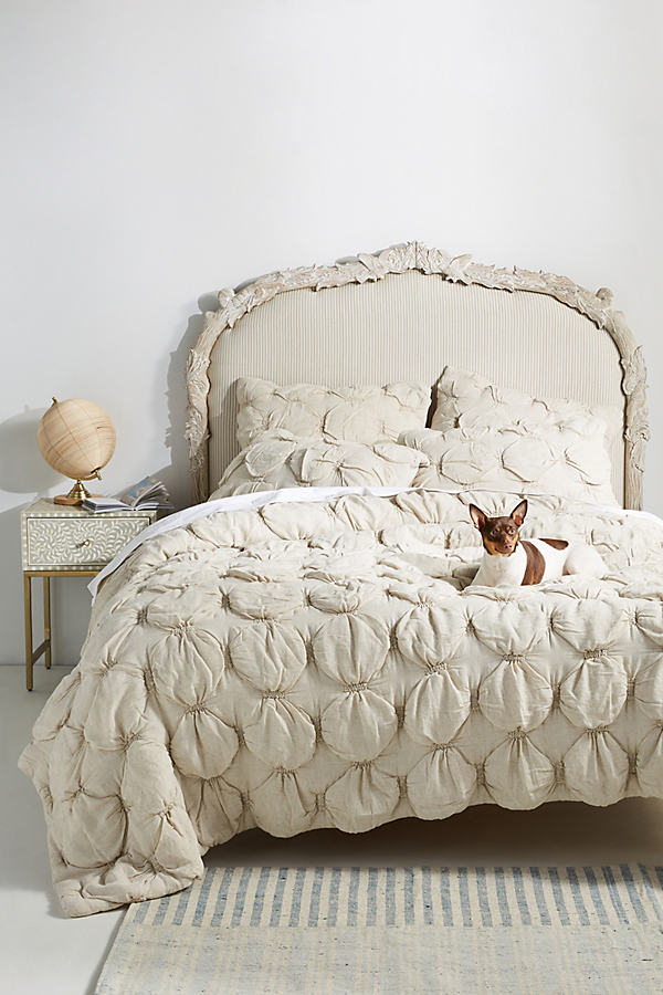 ANTHROPOLOGIE TEXTURED ELROY QUILT BY ANTHROPOLOGIE IN WHITE SIZE KG TOP/BED,45407089AA