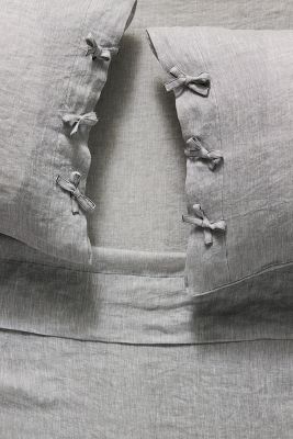Anthropologie Harmony Hemp Sheet Set By  In Grey Size Pillowcase
