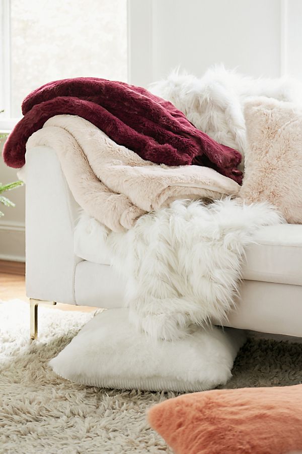 Slide View: 2: Fireside Faux Fur Pillow