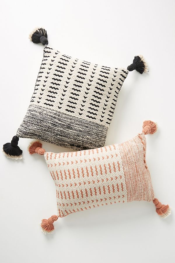 Slide View: 1: Joanna Gaines for Anthropologie Tasseled Olive Pillow