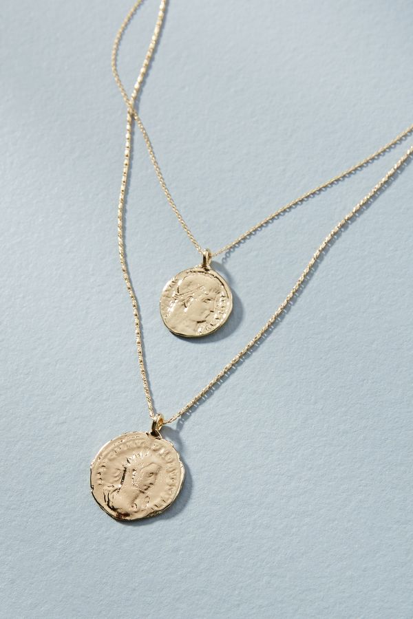 Double Coin Layered Necklace | Anthropologie