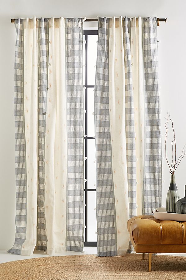 Slide View: 1: Tasseled Moira Curtain