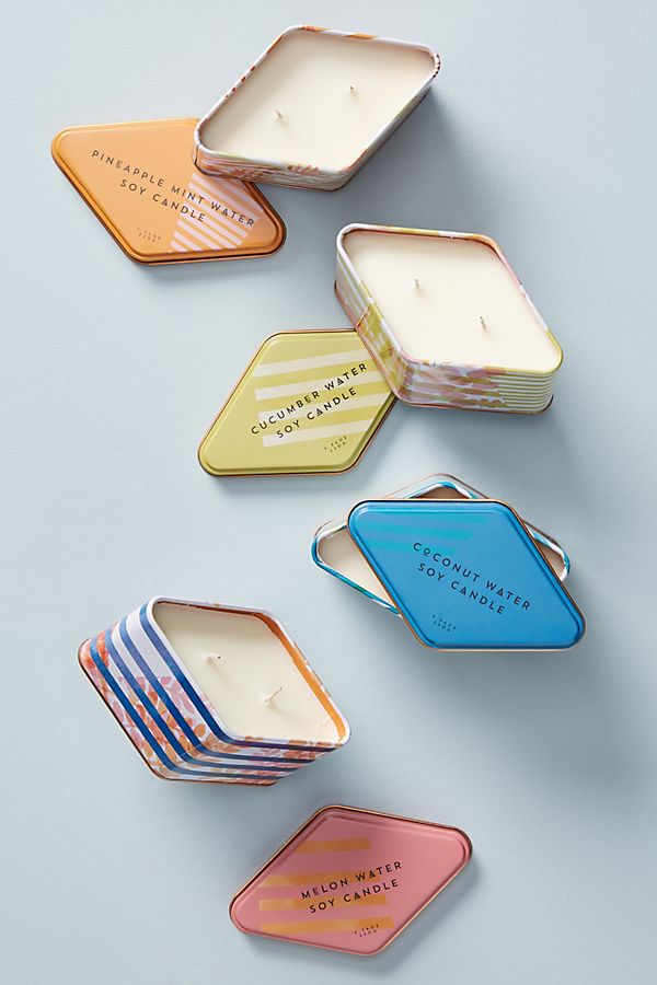 Slide View: 2: Cabana Striped Candle