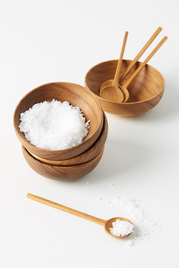 Slide View: 2: Teak Mini Bowl Set