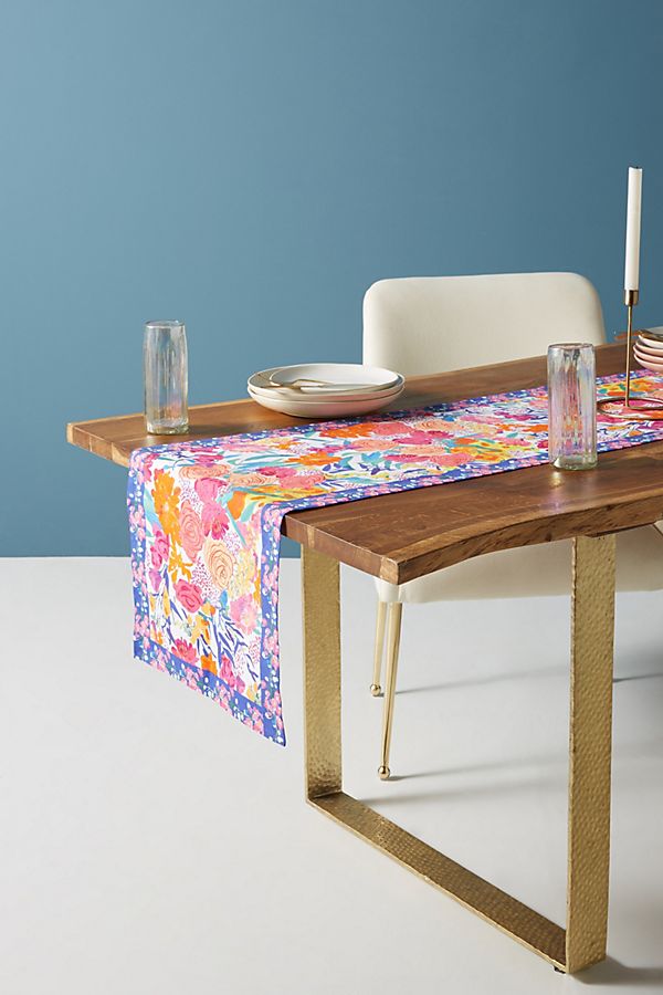 Slide View: 1: Paint + Petals Table Runner