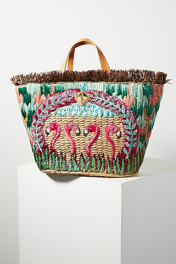 Slide View: 1: Aranaz Pink Flamingo Tote Bag