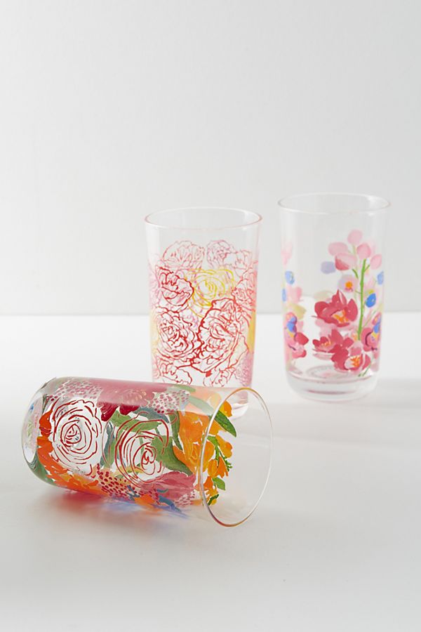 Slide View: 1: Paint + Petals Juice Glass