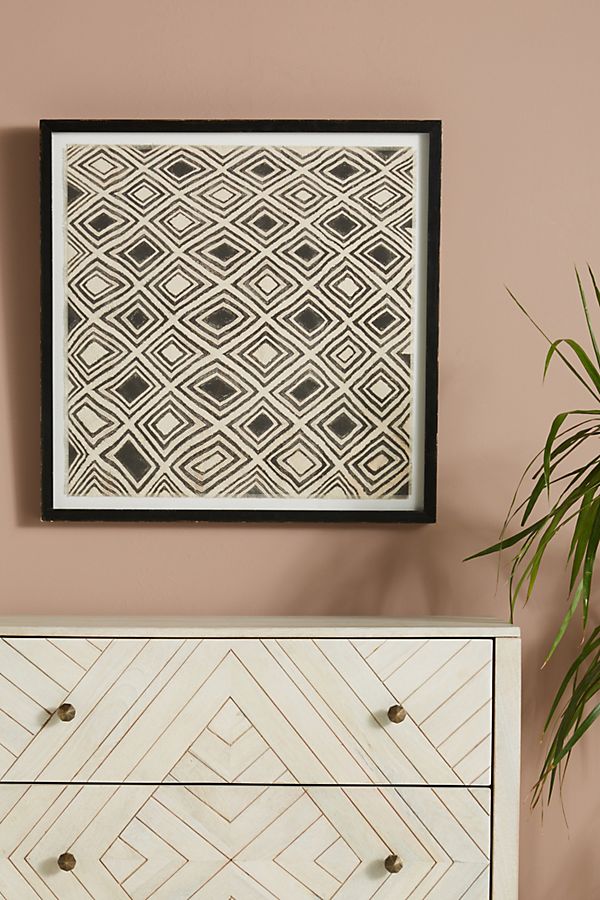 Slide View: 1: Bogolan Textile 2 Wall Art