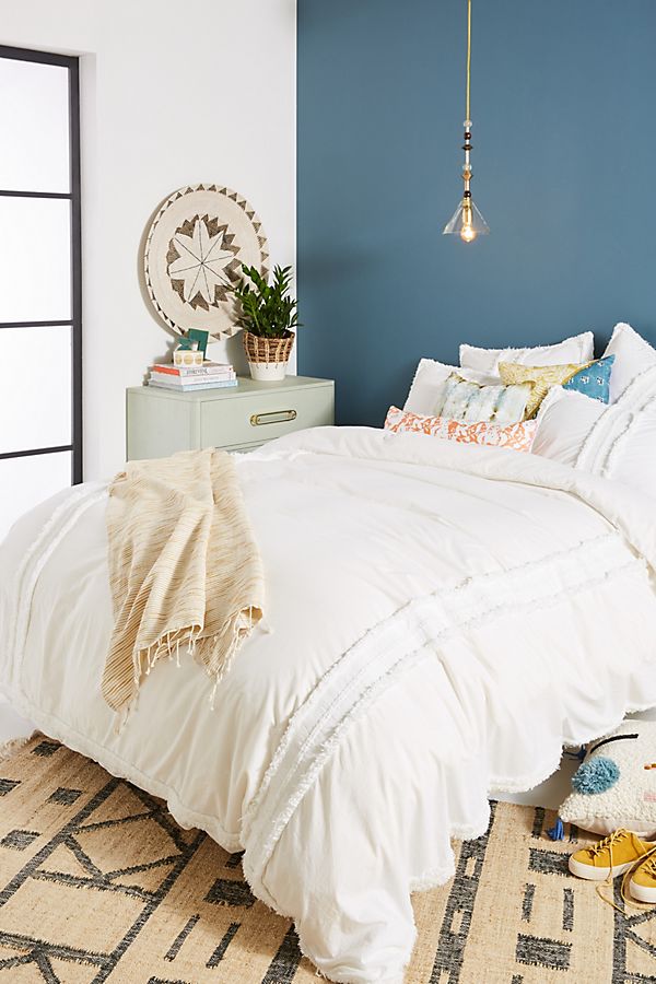 Slide View: 1: Fringed Mirabella Duvet Cover