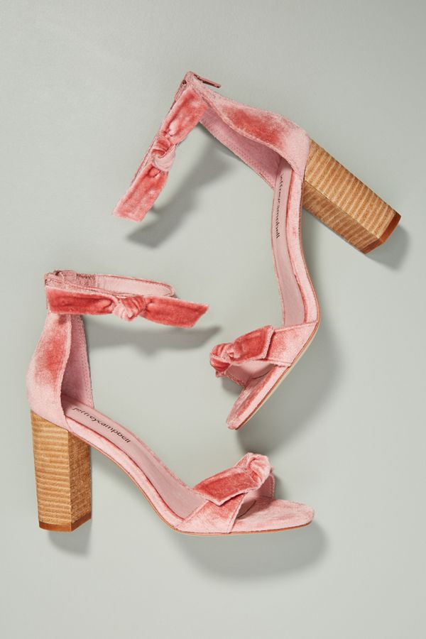 Jeffrey Campbell Velvet Bow Heeled Sandals | Anthropologie