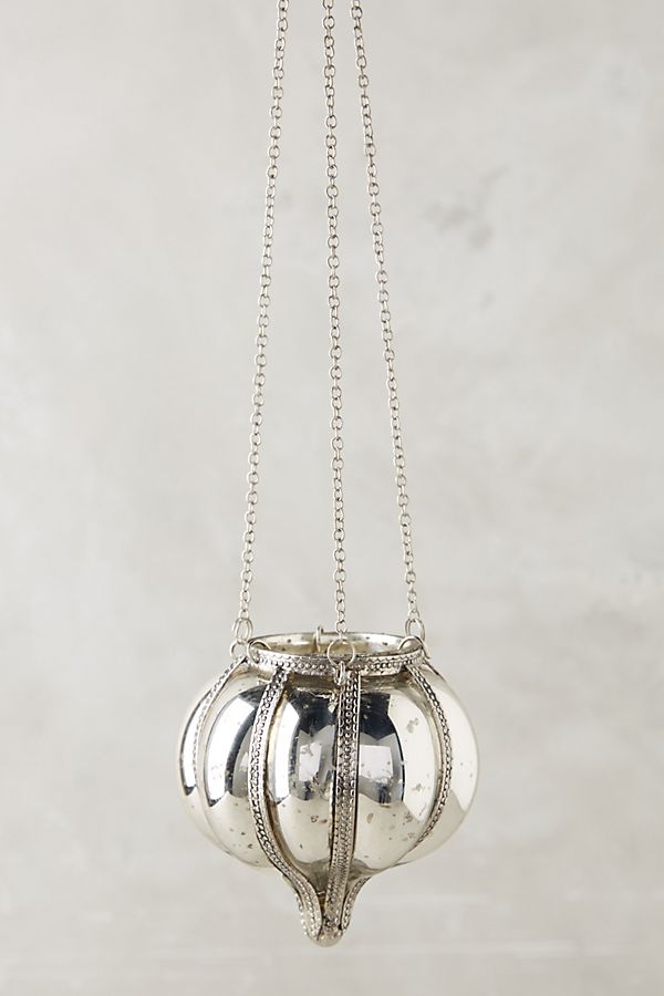 Slide View: 1: Hanging Mercury Glass Lantern