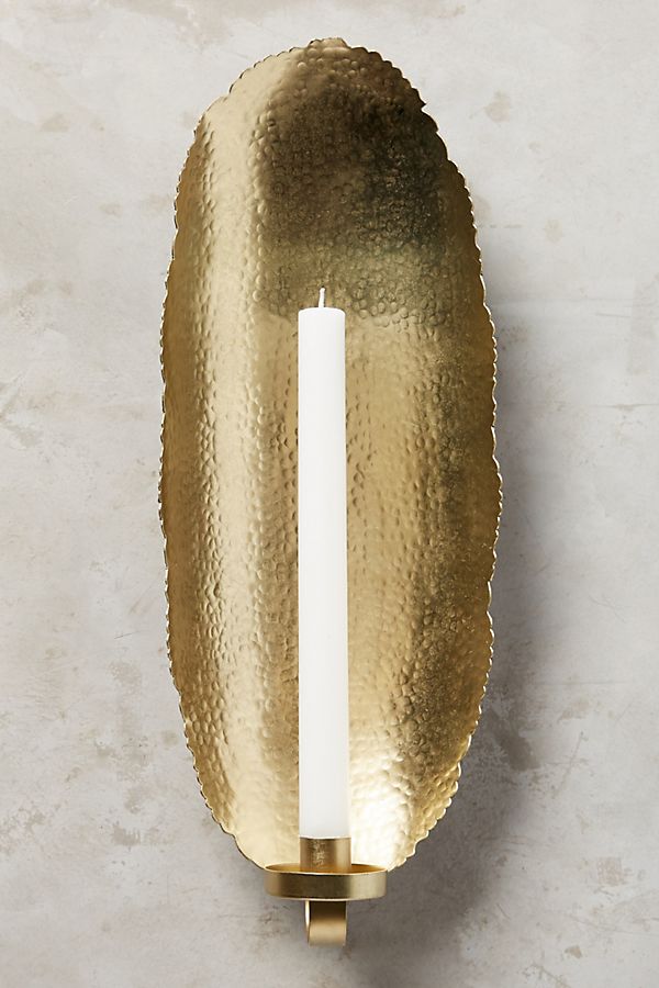 Slide View: 1: Hammered Gold Sconce