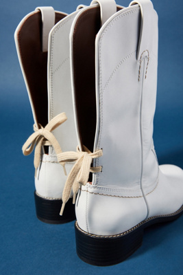 Open back Western boots with lace up detailing 