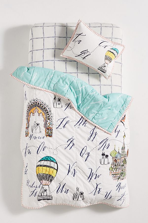 Slide View: 1: Linea Carta Around the World Kids Quilt