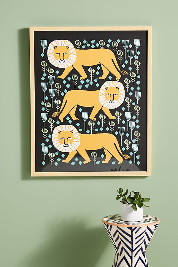 Slide View: 1: Safari Lion Wall Art