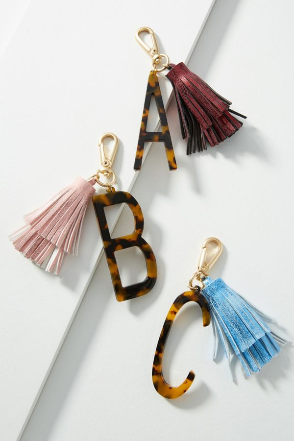 Tortoise Monogram Keychain | Anthropologie