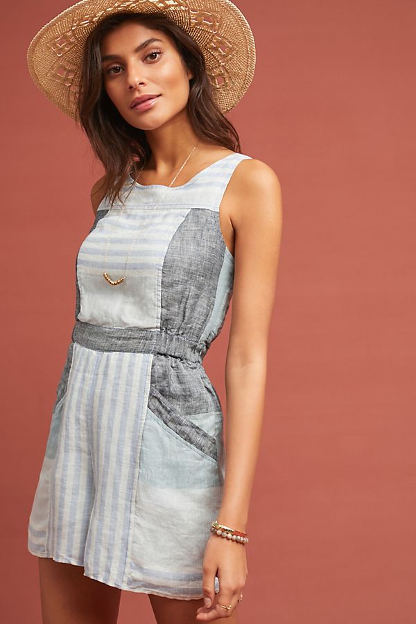 Slide View: 1: Wesley Striped Romper