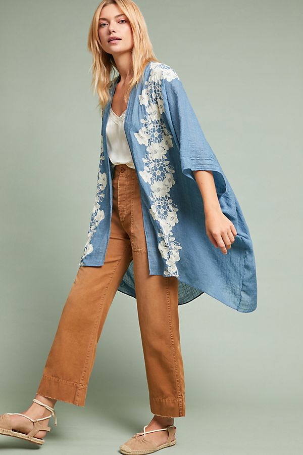 Slide View: 1: Azurine Floral Kimono