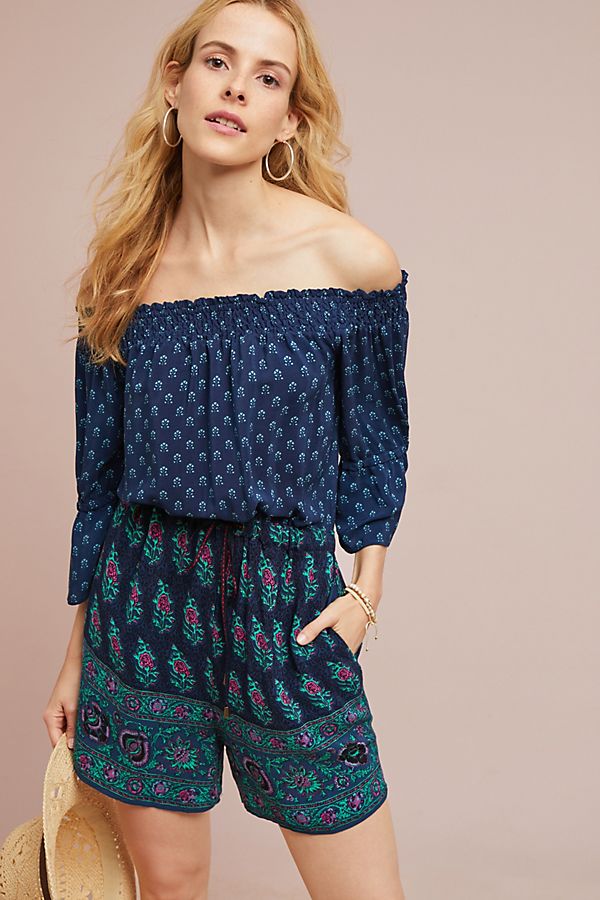 Slide View: 1: Kaleo Off-The-Shoulder Romper