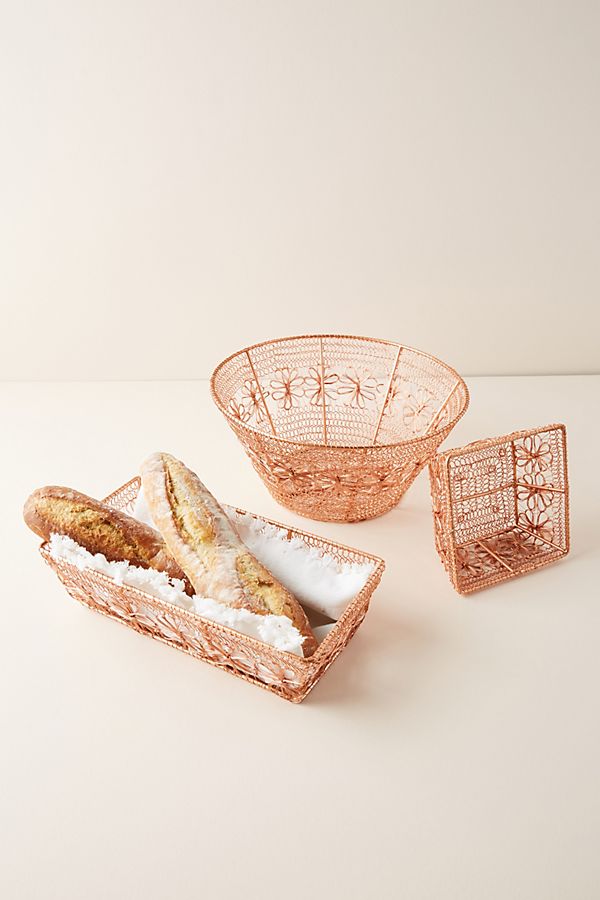 Slide View: 7: Copper Floral Basket
