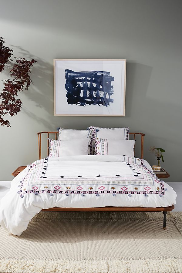 Slide View: 1: Embroidered Meramec Duvet Cover