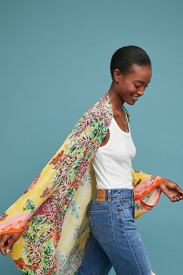 Slide View: 1: Falling Leaves Cocoon Kimono