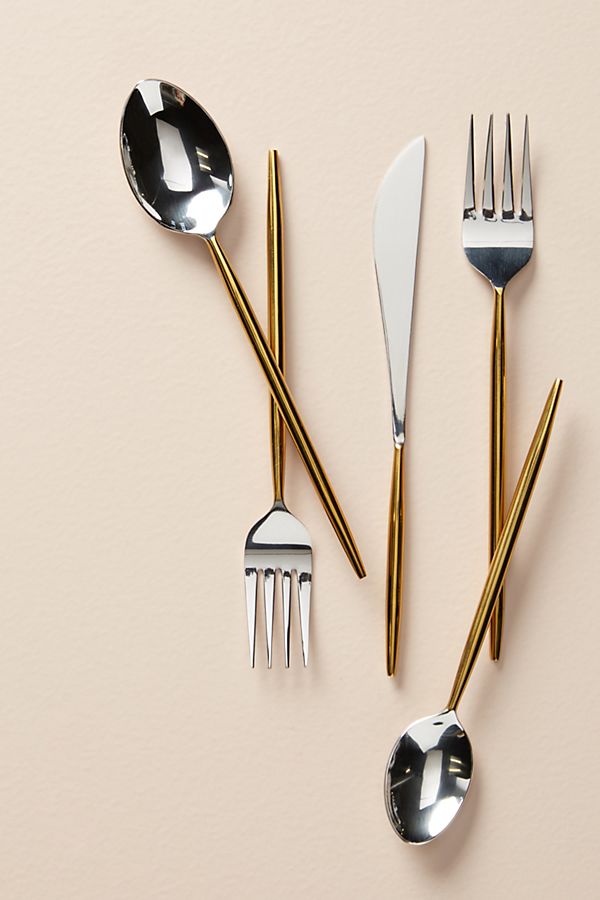 Slide View: 1: Gold-Dipped Flatware