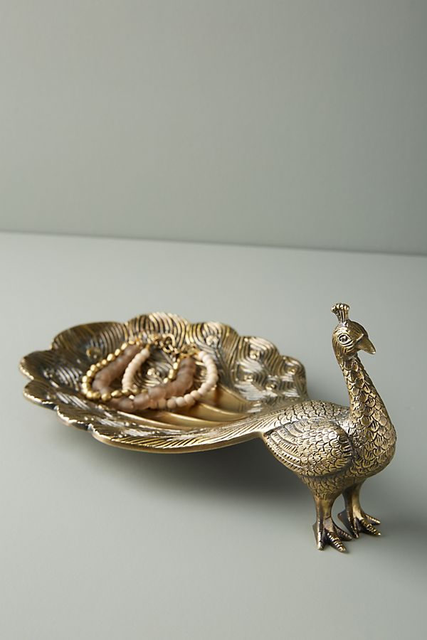 Slide View: 1: Peacock Trinket Tray
