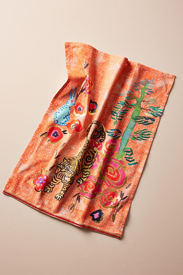 Slide View: 1: Jungle Tiger Dish Towel
